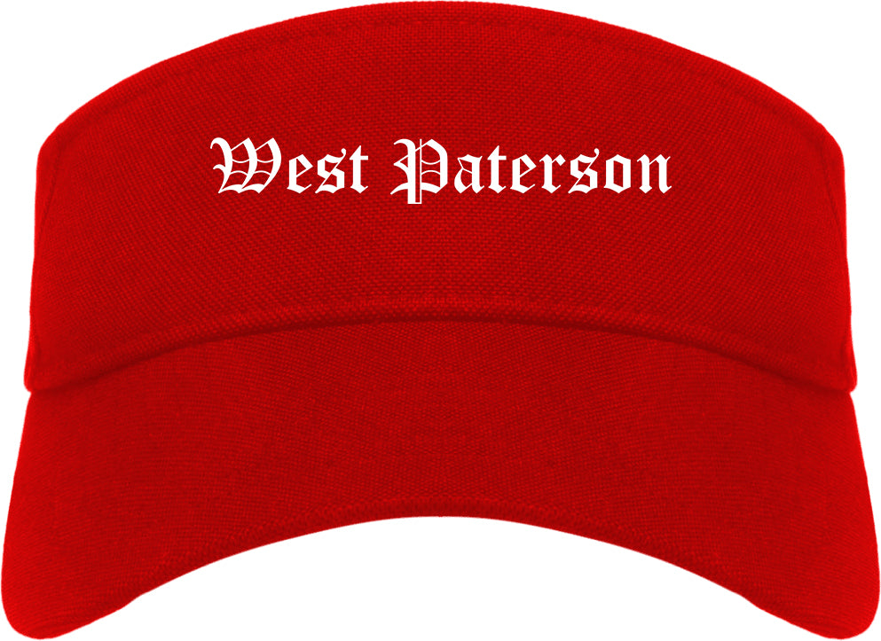West Paterson New Jersey NJ Old English Mens Visor Cap Hat Red
