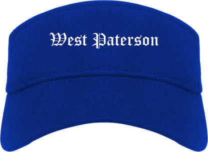 West Paterson New Jersey NJ Old English Mens Visor Cap Hat Royal Blue