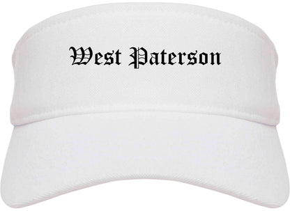 West Paterson New Jersey NJ Old English Mens Visor Cap Hat White