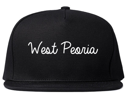 West Peoria Illinois IL Script Mens Snapback Hat Black