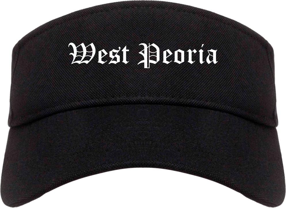 West Peoria Illinois IL Old English Mens Visor Cap Hat Black