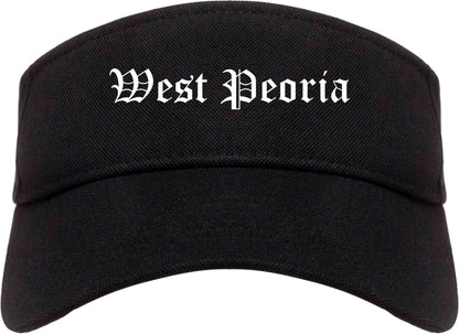 West Peoria Illinois IL Old English Mens Visor Cap Hat Black