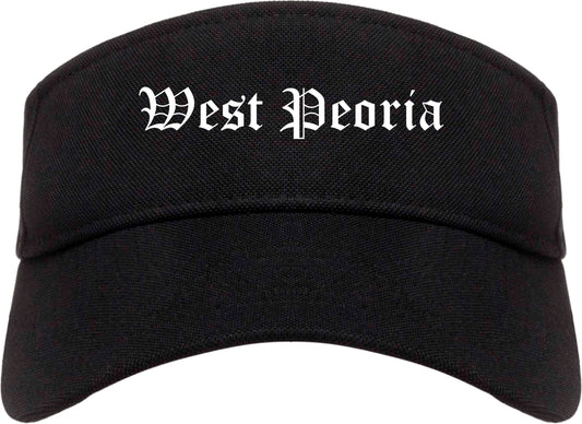 West Peoria Illinois IL Old English Mens Visor Cap Hat Black
