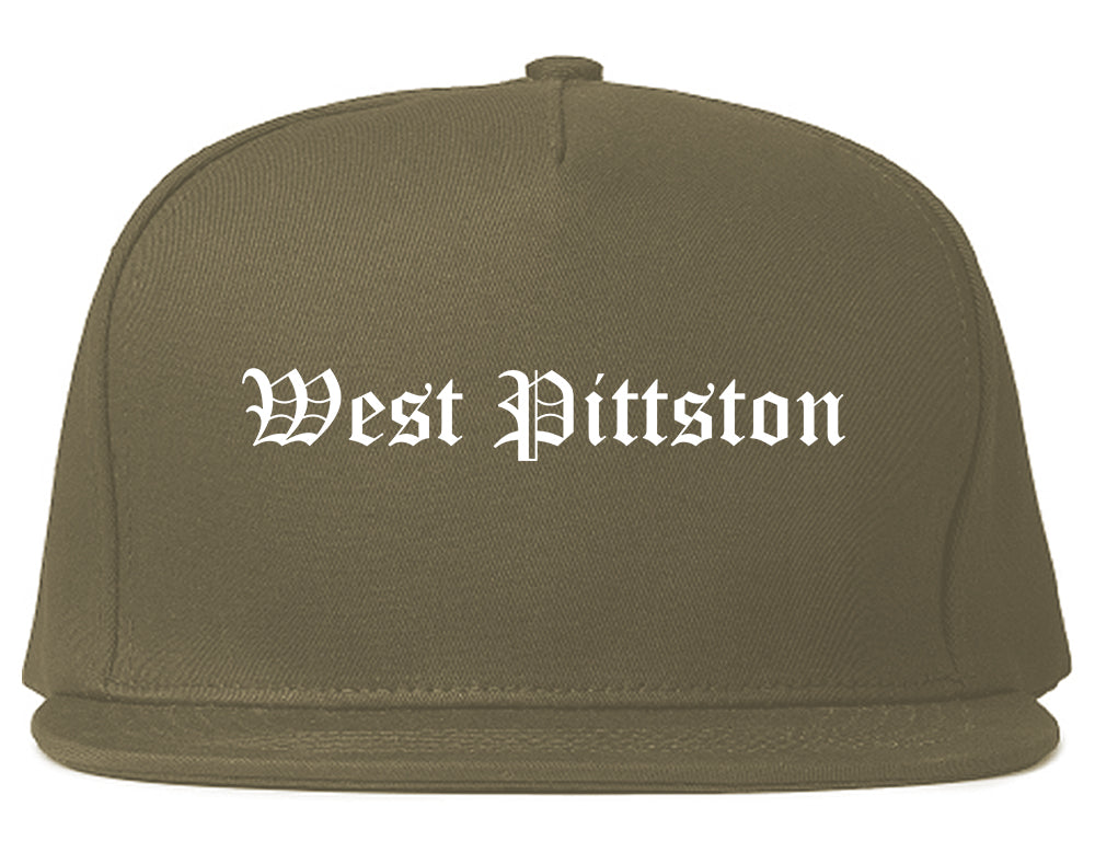 West Pittston Pennsylvania PA Old English Mens Snapback Hat Grey