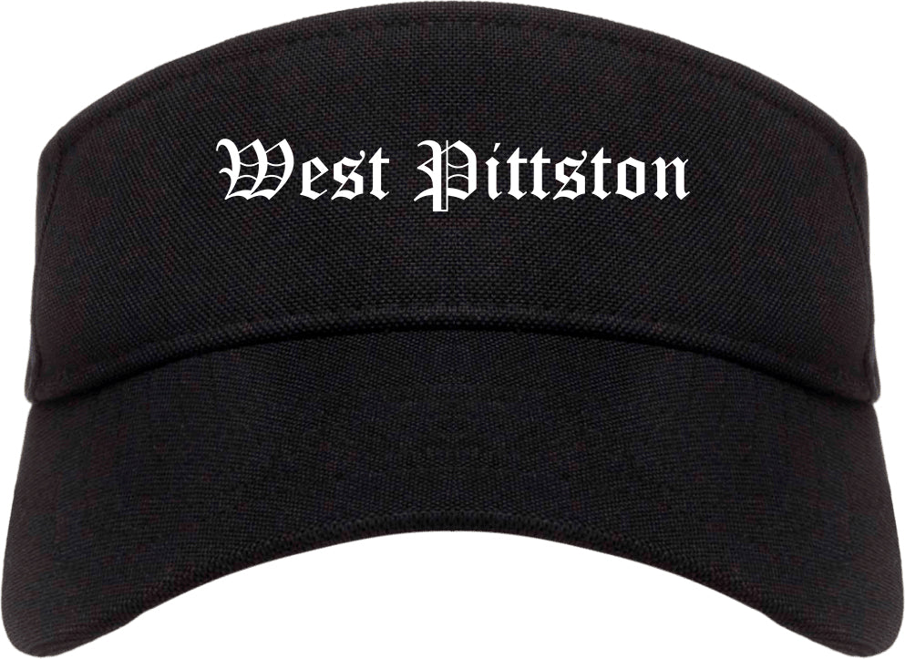 West Pittston Pennsylvania PA Old English Mens Visor Cap Hat Black