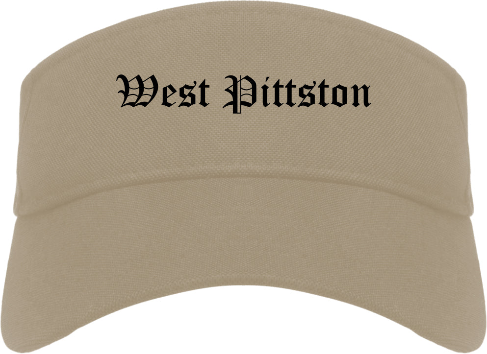 West Pittston Pennsylvania PA Old English Mens Visor Cap Hat Khaki
