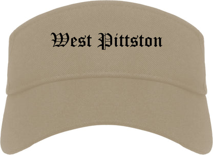 West Pittston Pennsylvania PA Old English Mens Visor Cap Hat Khaki