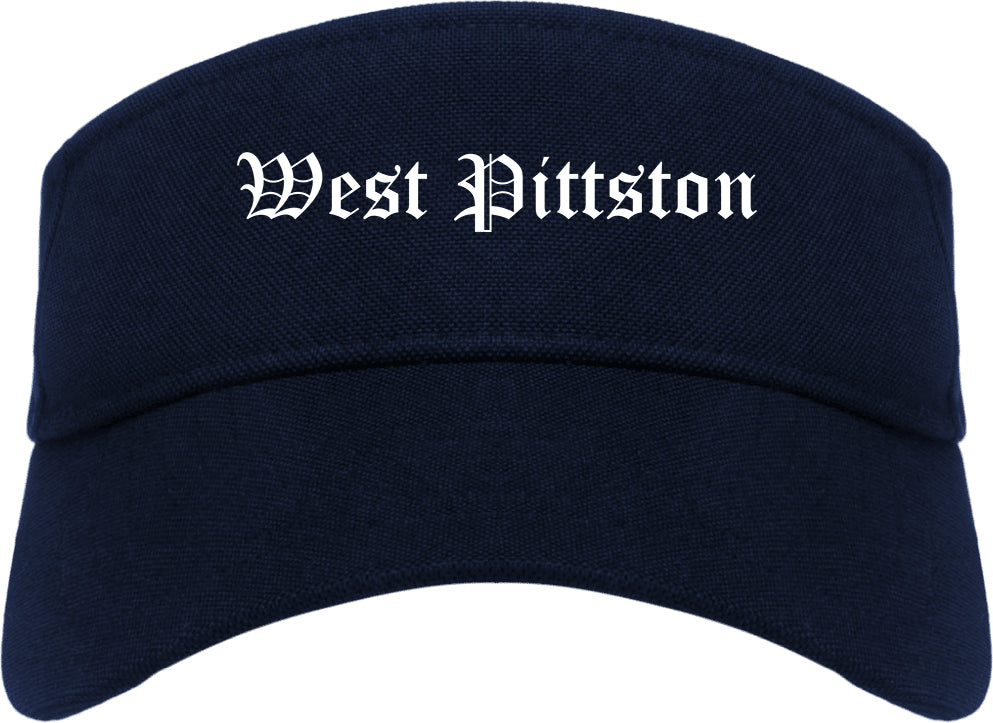 West Pittston Pennsylvania PA Old English Mens Visor Cap Hat Navy Blue