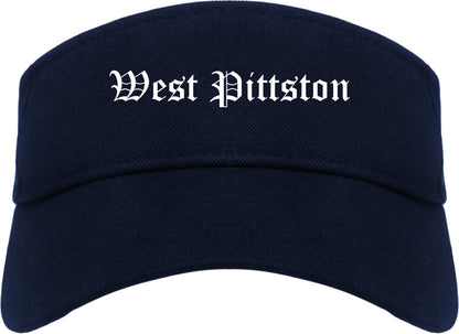 West Pittston Pennsylvania PA Old English Mens Visor Cap Hat Navy Blue
