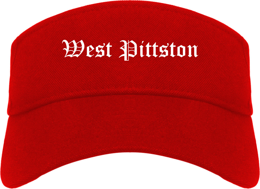 West Pittston Pennsylvania PA Old English Mens Visor Cap Hat Red