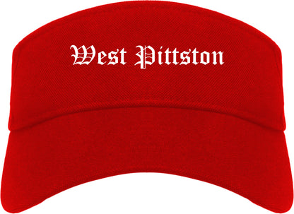West Pittston Pennsylvania PA Old English Mens Visor Cap Hat Red
