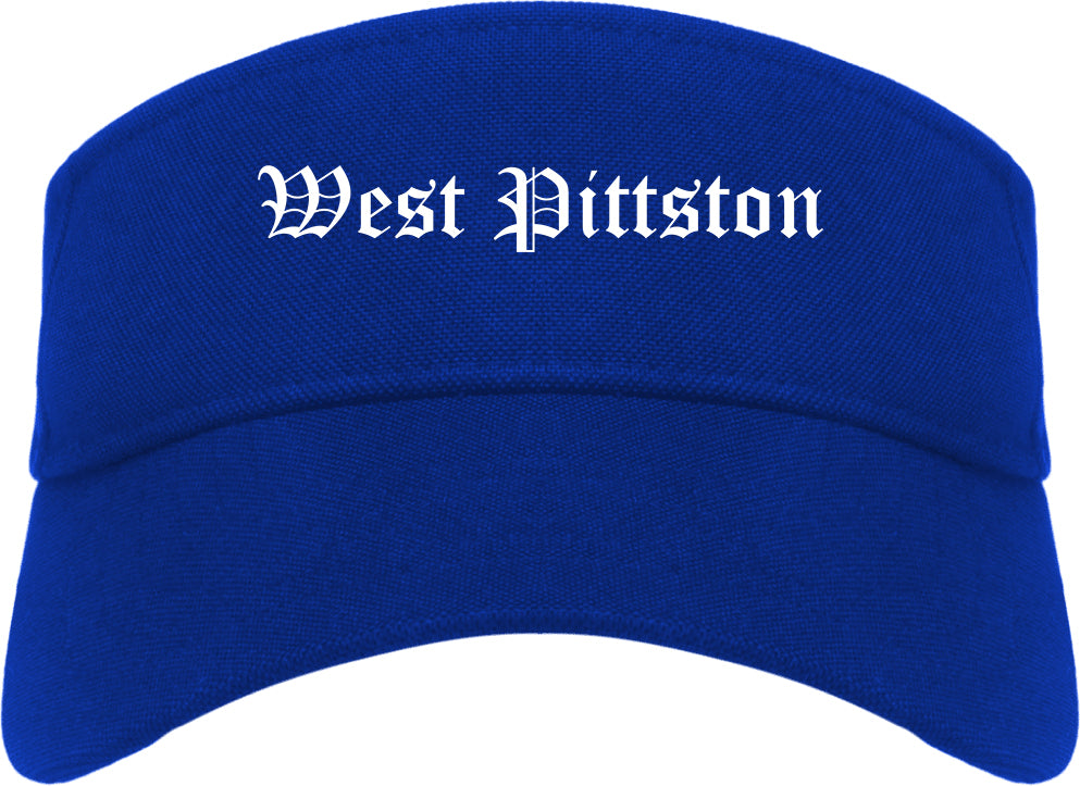 West Pittston Pennsylvania PA Old English Mens Visor Cap Hat Royal Blue