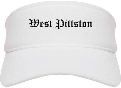 West Pittston Pennsylvania PA Old English Mens Visor Cap Hat White