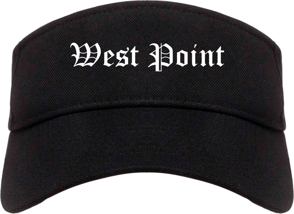 West Point Mississippi MS Old English Mens Visor Cap Hat Black