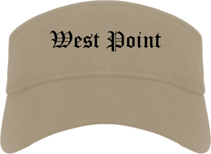 West Point Utah UT Old English Mens Visor Cap Hat Khaki