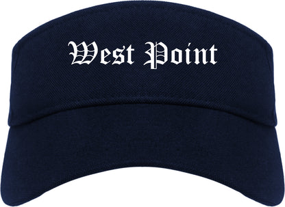 West Point Utah UT Old English Mens Visor Cap Hat Navy Blue