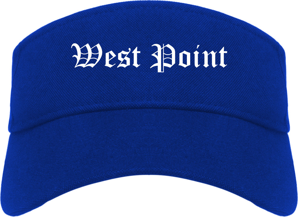 West Point Utah UT Old English Mens Visor Cap Hat Royal Blue