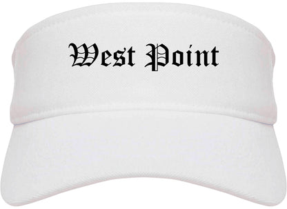 West Point Utah UT Old English Mens Visor Cap Hat White
