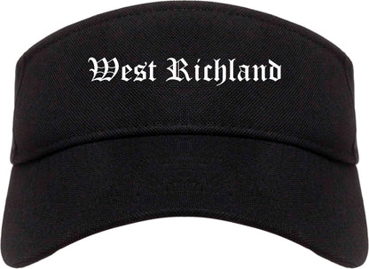 West Richland Washington WA Old English Mens Visor Cap Hat Black
