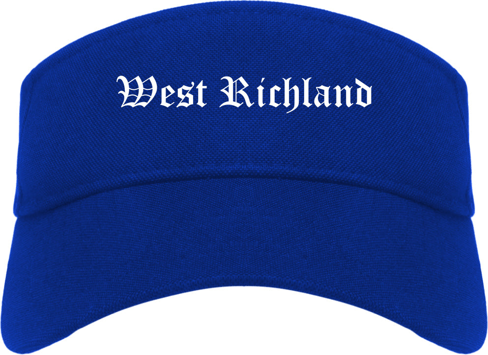 West Richland Washington WA Old English Mens Visor Cap Hat Royal Blue