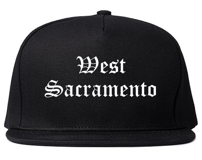 West Sacramento California CA Old English Mens Snapback Hat Black