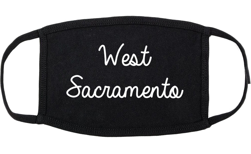 West Sacramento California CA Script Cotton Face Mask Black