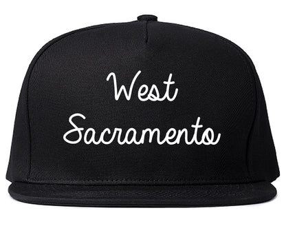 West Sacramento California CA Script Mens Snapback Hat Black