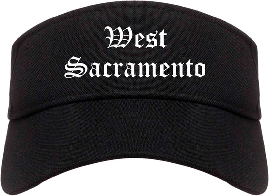West Sacramento California CA Old English Mens Visor Cap Hat Black