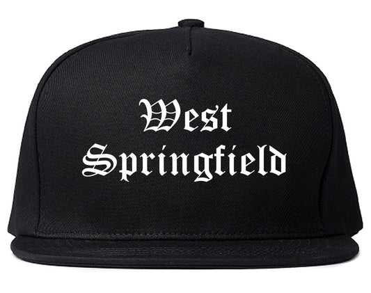 West Springfield Massachusetts MA Old English Mens Snapback Hat Black