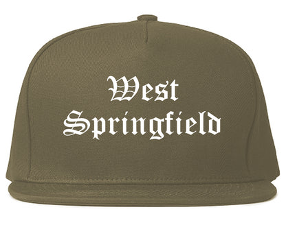 West Springfield Massachusetts MA Old English Mens Snapback Hat Grey