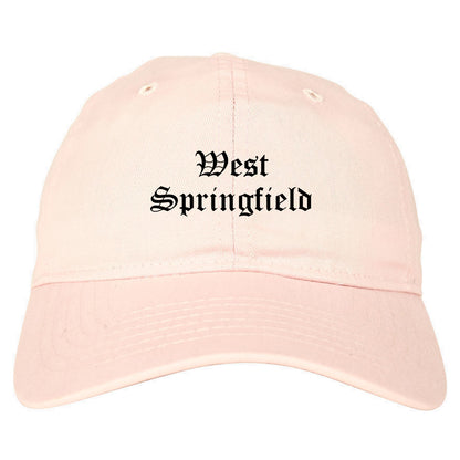 West Springfield Massachusetts MA Old English Mens Dad Hat Baseball Cap Pink