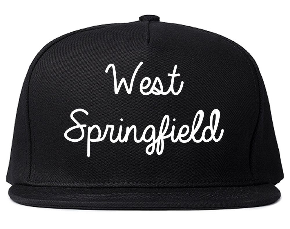 West Springfield Massachusetts MA Script Mens Snapback Hat Black