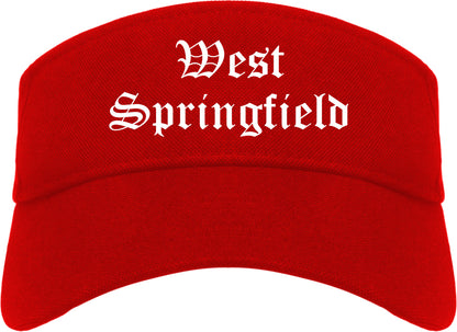 West Springfield Massachusetts MA Old English Mens Visor Cap Hat Red