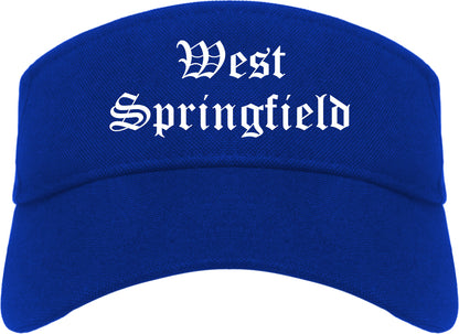 West Springfield Massachusetts MA Old English Mens Visor Cap Hat Royal Blue