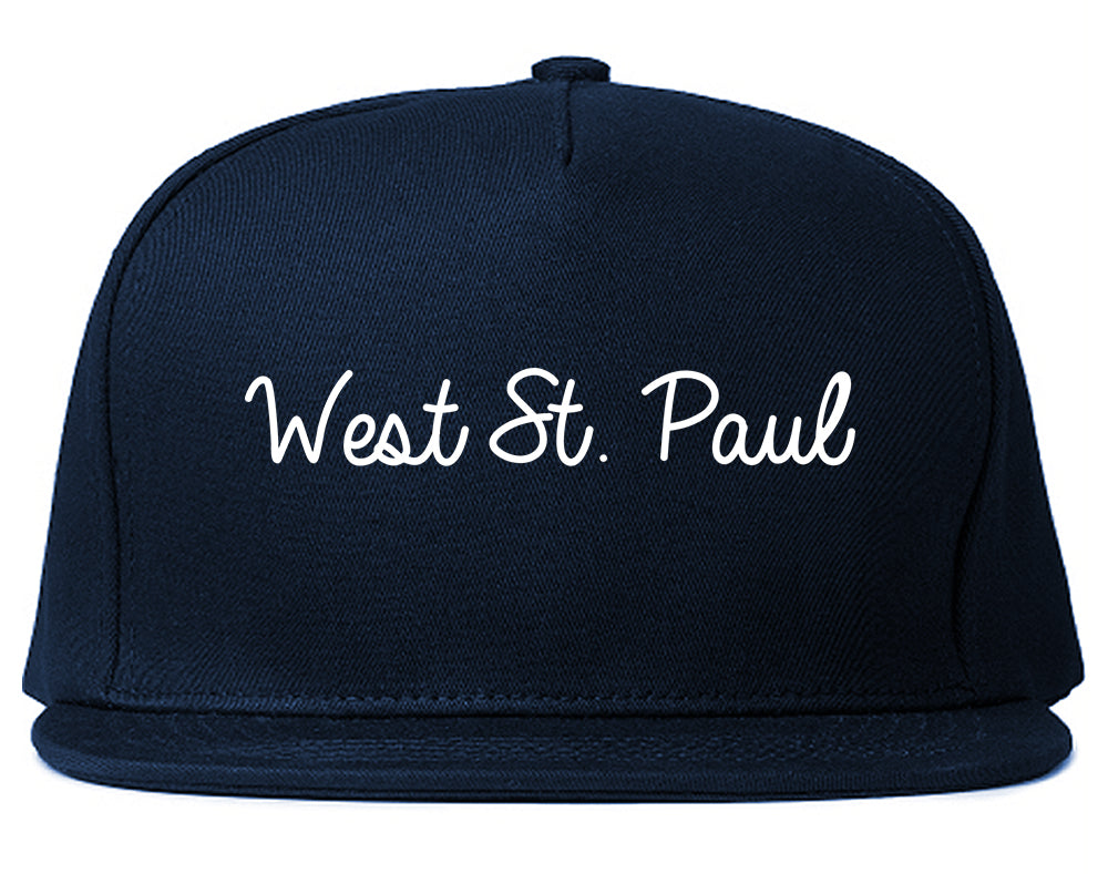West St. Paul Minnesota MN Script Mens Snapback Hat Navy Blue
