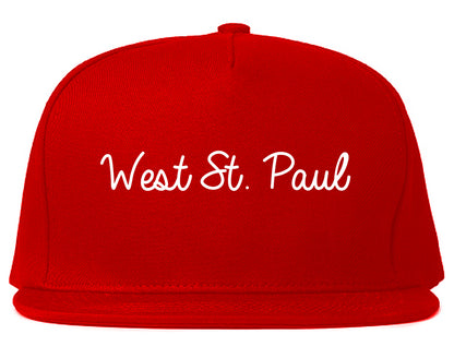 West St. Paul Minnesota MN Script Mens Snapback Hat Red