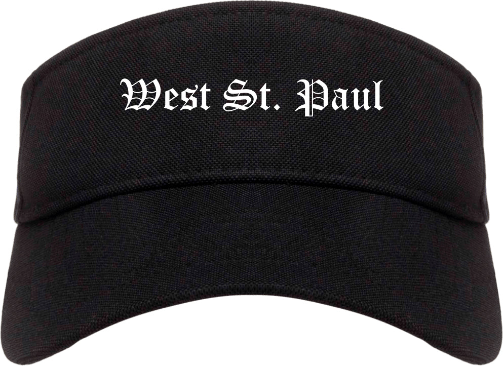 West St. Paul Minnesota MN Old English Mens Visor Cap Hat Black
