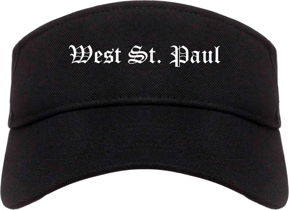 West St. Paul Minnesota MN Old English Mens Visor Cap Hat Black