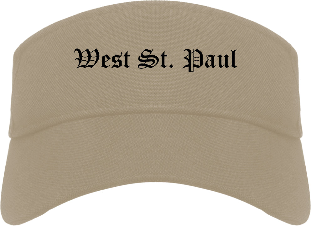 West St. Paul Minnesota MN Old English Mens Visor Cap Hat Khaki