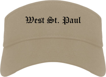 West St. Paul Minnesota MN Old English Mens Visor Cap Hat Khaki