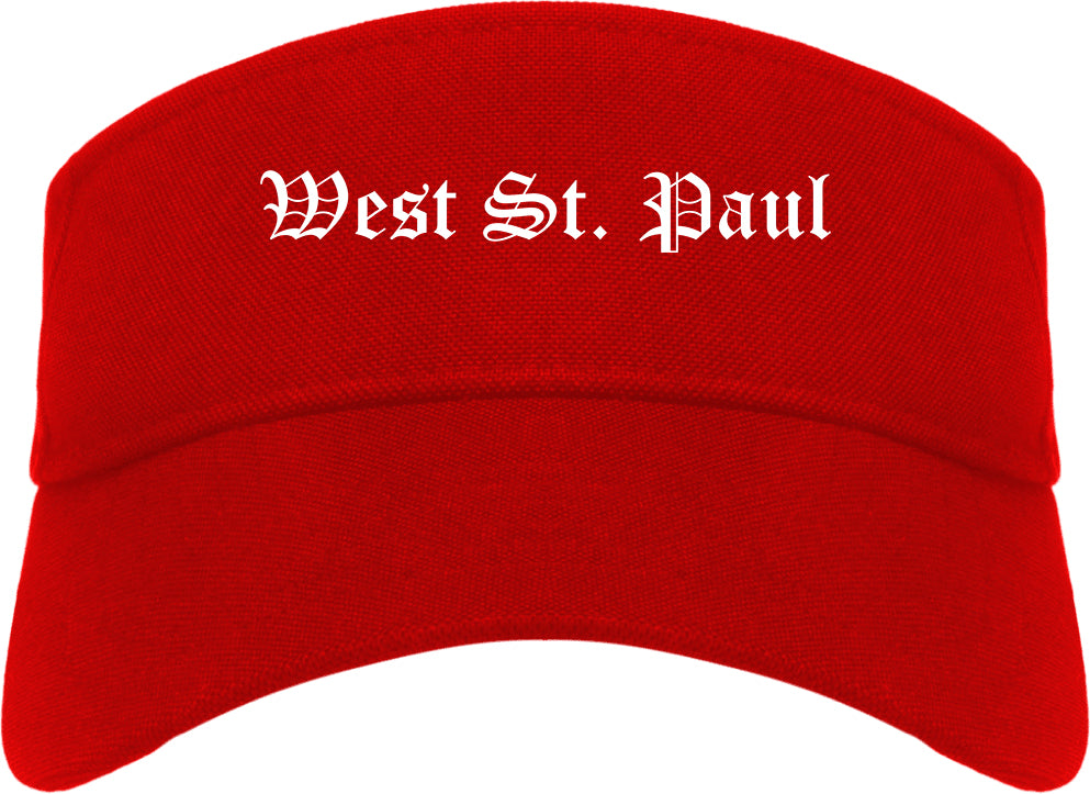 West St. Paul Minnesota MN Old English Mens Visor Cap Hat Red