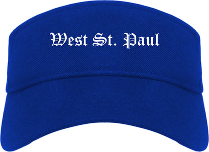 West St. Paul Minnesota MN Old English Mens Visor Cap Hat Royal Blue