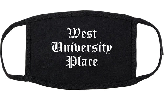West University Place Texas TX Old English Cotton Face Mask Black