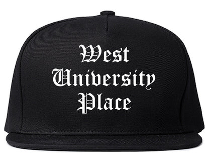 West University Place Texas TX Old English Mens Snapback Hat Black