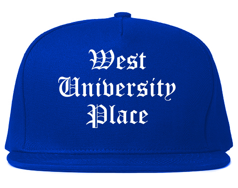 West University Place Texas TX Old English Mens Snapback Hat Royal Blue