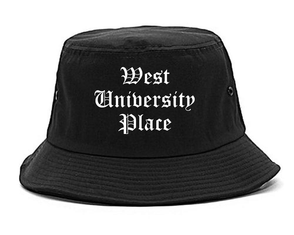 West University Place Texas TX Old English Mens Bucket Hat Black