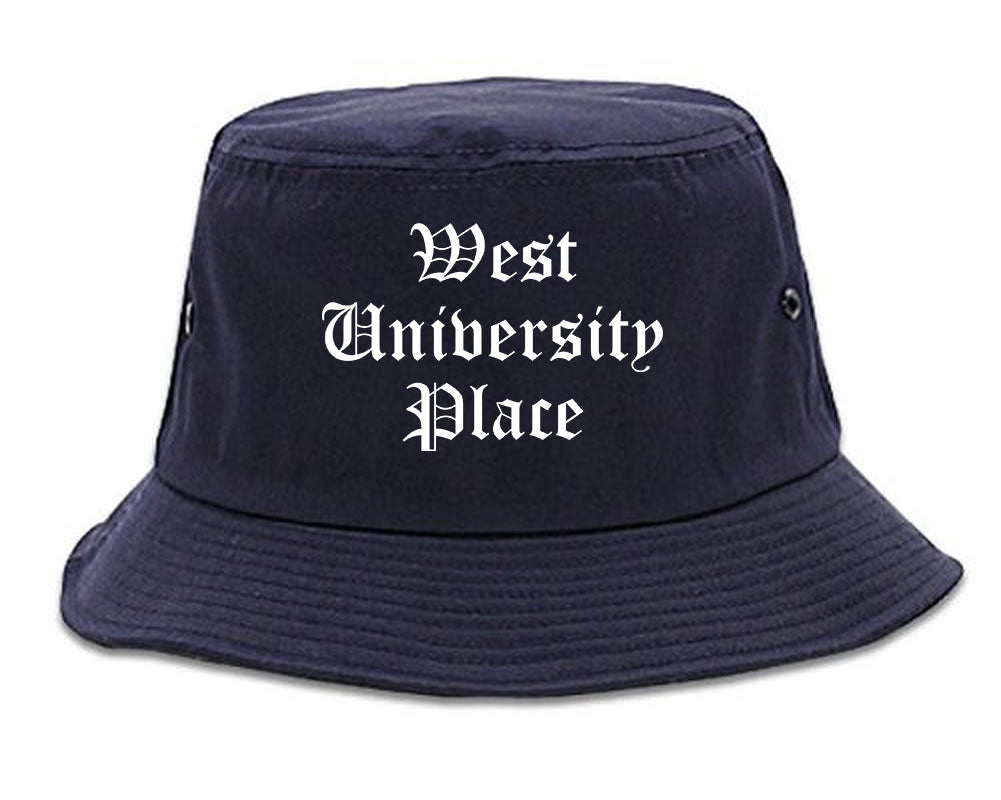 West University Place Texas TX Old English Mens Bucket Hat Navy Blue