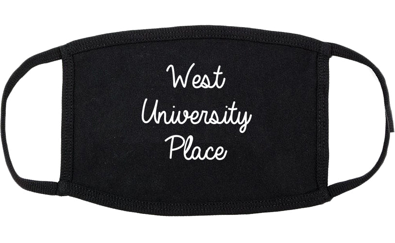 West University Place Texas TX Script Cotton Face Mask Black