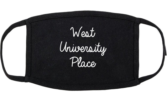 West University Place Texas TX Script Cotton Face Mask Black