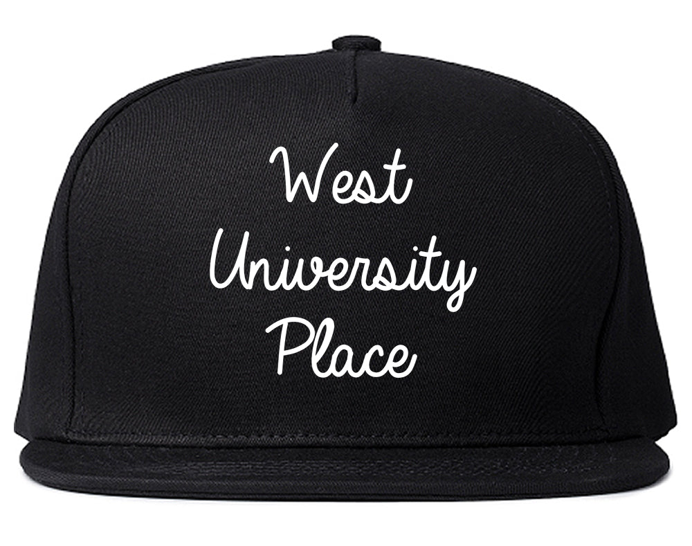 West University Place Texas TX Script Mens Snapback Hat Black